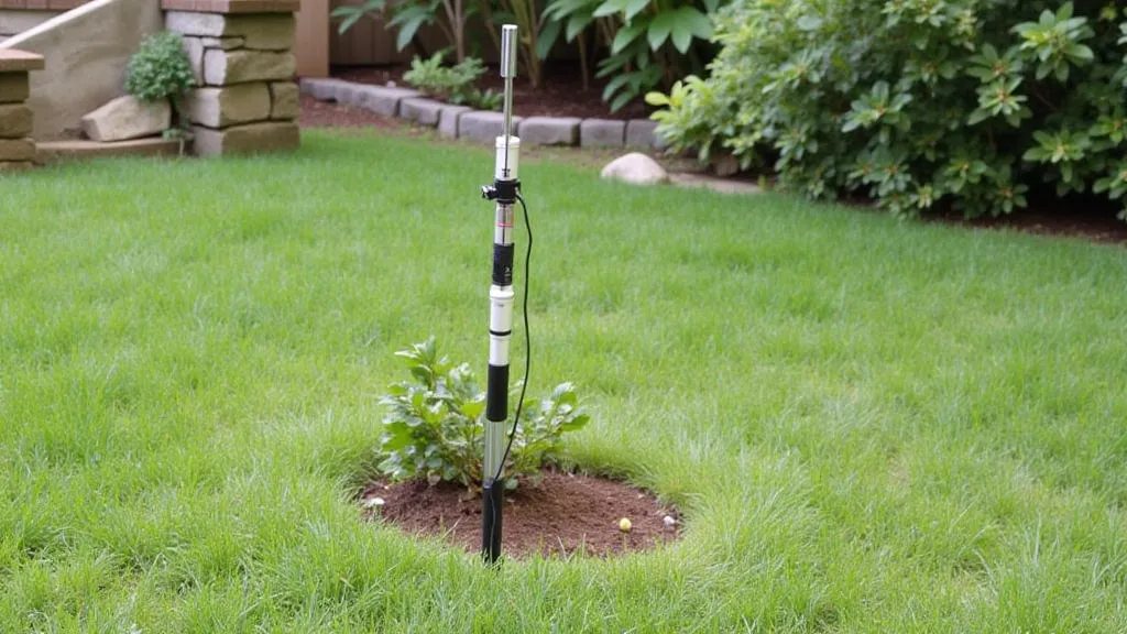 Installed foxhole antenna in ground