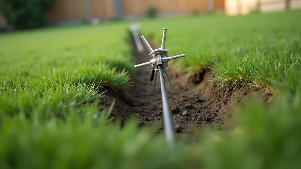 Foxhole antenna partially buried in ground