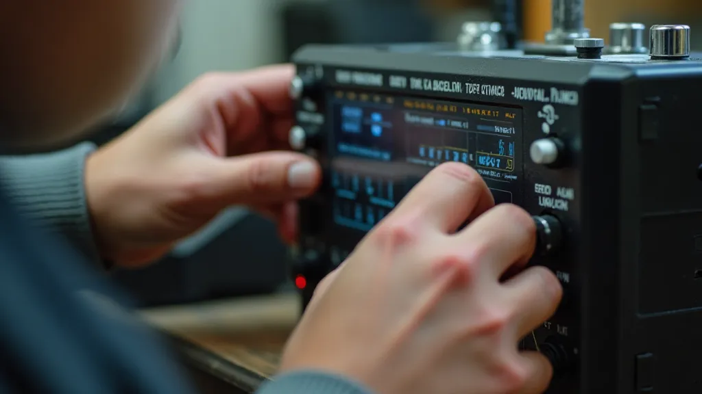 Ham radio operator adjusting an ATU.