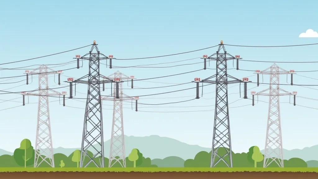 Diagram of standing waves on a transmission line.