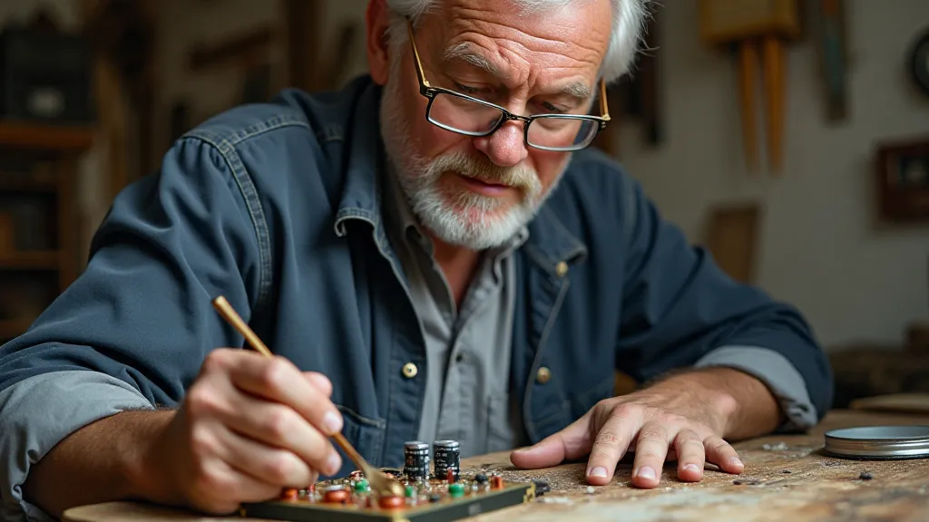 Craftsman adjusting an antenna tuner.